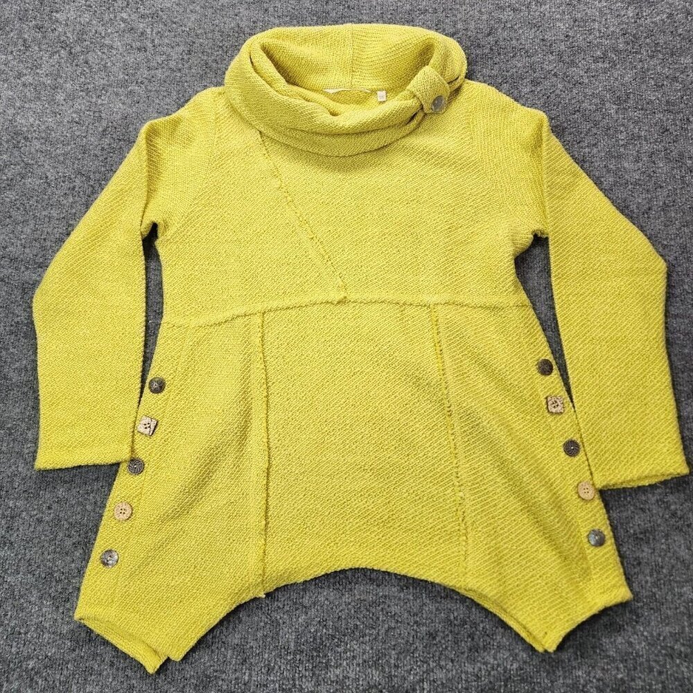 Soft Surroundings Yellow Cowl Neck Textured Breakwater Tunic Sweater PS